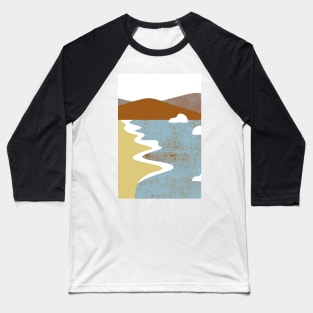 OceanSide - Seaside Beach - Landscape Art - Mountains Hiking - Sunset Adventure - Blue Lagoon - Seaside Art - Sunrise Mountains Baseball T-Shirt